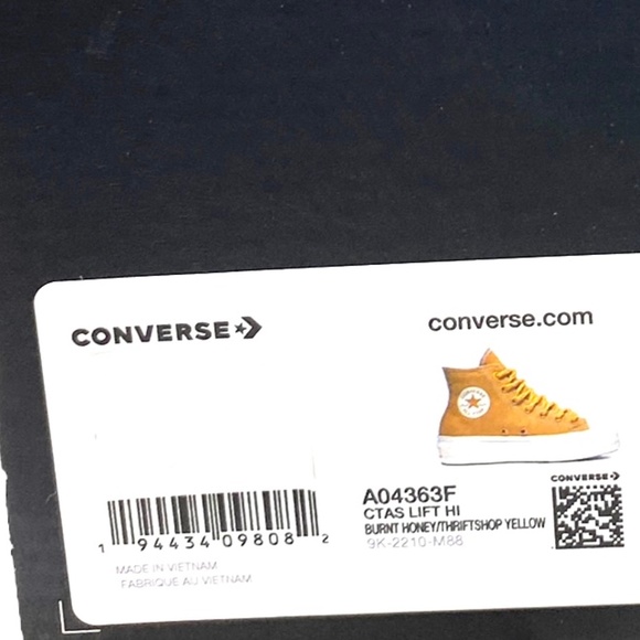 Converse Ctas Lift Platform Sneakers Women's High Top Burnt Honey Casual A04363F - Picture 8 of 9